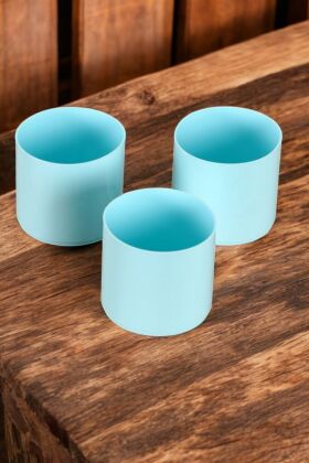 Mini Kaktüs Sukulent Saksısı 3lü Set Turkuaz Trend Model 6 Cm - Yapay Çiçek Deposu