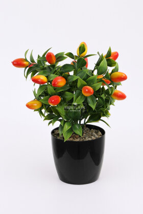 Siyah Saksılı Yapay Mini Kamkat Ağacı 30 cm - 2