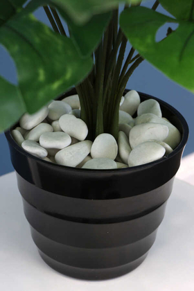 Melamin Saksıda Yapay 18 Dallı Lüx Monstera Deliciosa (Deve Tabanı) - 4