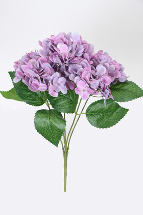 Yapay Lüx 5 Dallı Islak Ortanca Demeti 45 cm Mor - 1