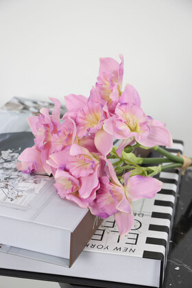 Yapay 9lu Nergis Buketi 40 cm Lila - 1