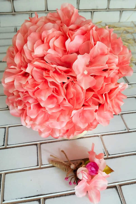 Niobe Gelin Buketi Pembe Ortanca 2li Set - 2