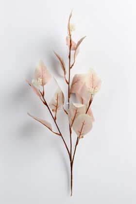 Yapay Bitki 3 Dallı Pasifik Mist Yeşillik Demeti 50 cm Pastel Pembe - 3