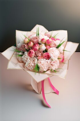 Pembe Florence Yapay Hediyelik Buket Söz Nişan İsteme Çiçeği - 2