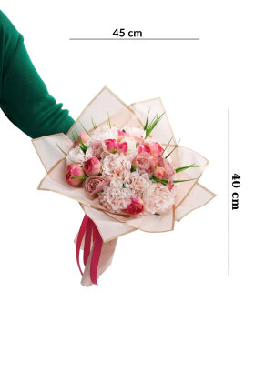 Pembe Florence Yapay Hediyelik Buket Söz Nişan İsteme Çiçeği - 3