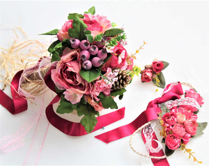Gelin Çiçeği Elizan 3lü Set Pembe - 2