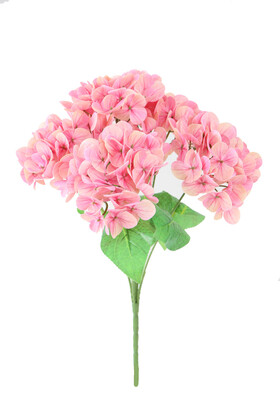 Yapay Lüx 5 Dallı Islak Ortanca Demeti 45 cm Pembe - 1
