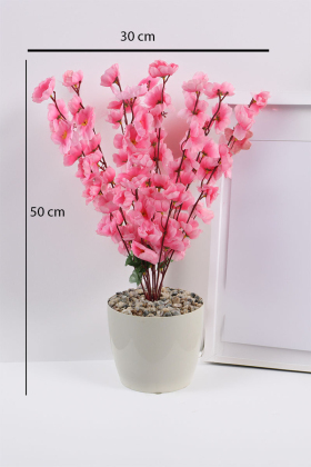 Yapay Mini Bahar Dalı Japon Kiraz Çiçeği Ağacı 50 cm Pembe - 2