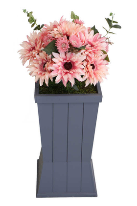 Ahşap Saksıda Lüx Gerbera Tanzimi 85 cm Pembe - 1