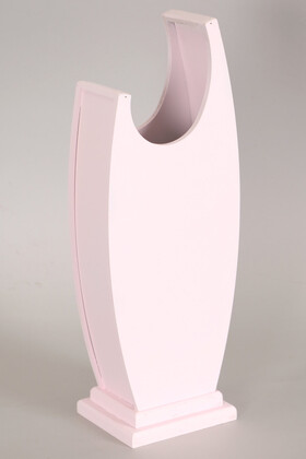 50 cm Hilal Model Ahşap Vazo Pudra Pembe - 1