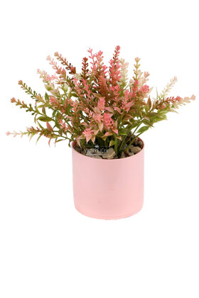 Pembe Saksıda Masaüstü Salvia Çiçeği Tanzimi 20 cm Pembe - 2