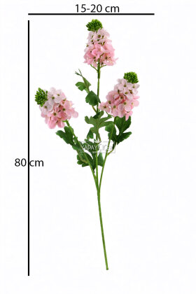 Yapay 3lü Sümbül Dalı 80 cm Pembe - 3