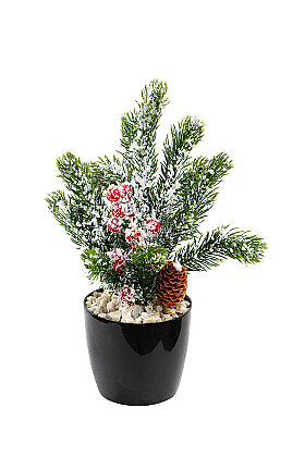 Saksıda Yapay Çiçek Snowkissed Pine Aranjmanı 30 cm - 3