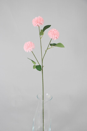 Yapay Çiçek 3lü Top Karanfil Dalı 62 cm Pudra Pembe - 2