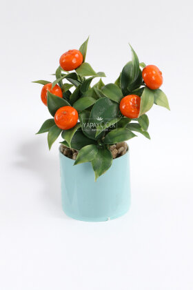 Yapay mini Meyve Limon Nar Mandalina 3lü set 16 cm - 2