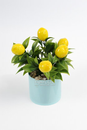 Yapay mini Meyve Limon Nar Mandalina 3lü set 16 cm - 4