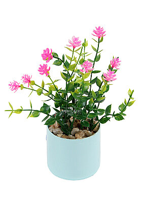 Saksıda Yapay Çiçek Mini Kıtır Çiçeği 3lü Set - 2