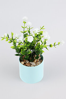 Saksıda Yapay Çiçek Mini Kıtır Çiçeği 3lü Set - 3