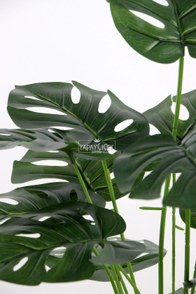Yapay 18 Dallı Lüx Monstera Deliciosa (Deve Tabanı) Plastik Saksılı - 2