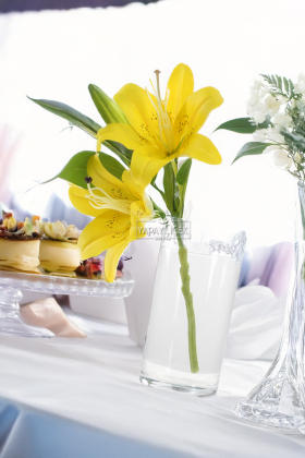 Yapay Çiçek Lüx 2li Dal Islak Zambak 40 cm Sarı - 2