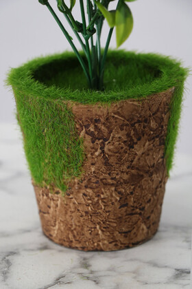 Dekoratif Yosunlu Saksıda Yapay Armut Demeti 30 cm - 3