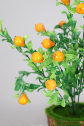 Dekoratif Yosunlu Saksıda Yapay Armut Demeti 30 cm - 2