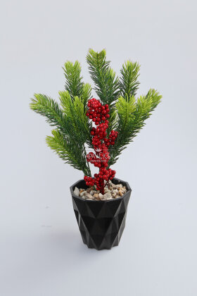 Yapay Minyatür Christmas Yeni yıl Yılbaşı Cam ağacı 30 cm - 2