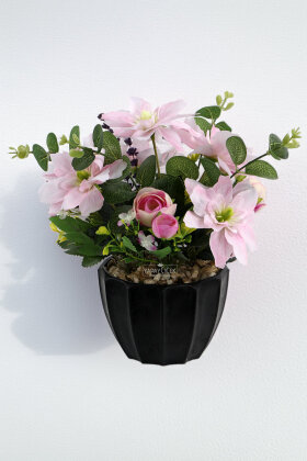 Siyah Saksıda Pastel Zarafet Tanzimi 25 cm - 2