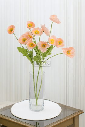 Yapay Çiçek 4lü Gelincik Dalı 60 cm Somon - 3