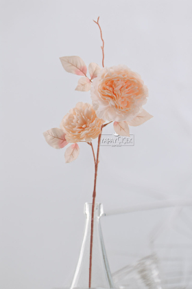 Yapay 2 Güllü Şakayık Çiçeği Dalı 77 cm Somon - 4