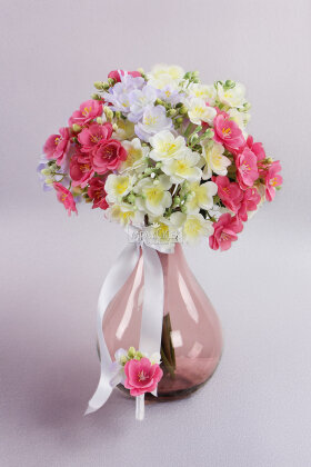 Sonsuz An Gelin Buketi 2li Set - Yapay Çiçek Deposu