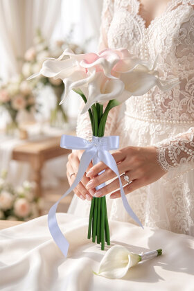 Sonsuzluk Bağı Gelin Buketi 2li Set - Yapay Çiçek Deposu