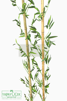 180 cm Yapay 14 Dal Yapraklı Gerçek Bambu - 4