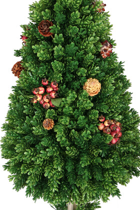 Ahşap Saksıda Yapay Çam Ağacı İthal Kozalaklı 115 cm - 3