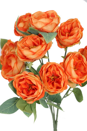 Yapay Çiçek 10 Dallı Catalina Rose 45 cm Turuncu - 2