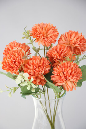 Yapay Çiçek 7 Dallı Garnitürlü Hindiba Demeti 35 cm Turuncu - 2