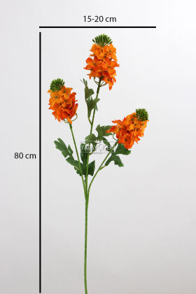 Yapay 3lü Sümbül Dalı 80 cm Turuncu - 3