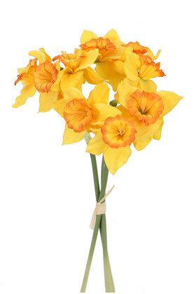 Yapay 9lu Nergis Buketi 40 cm Turuncu - 2