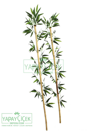 155 cm Yapay 12 Dal Yapraklı Doğal Bambu Tip9 - 2