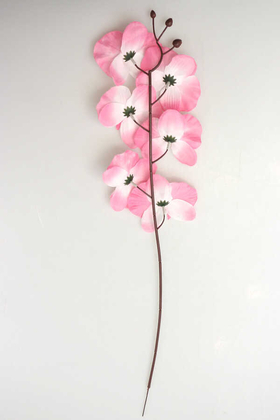 Ucuz Yapay Orkide Çiçeği Dalı 65 cm Açık Pembe - 3