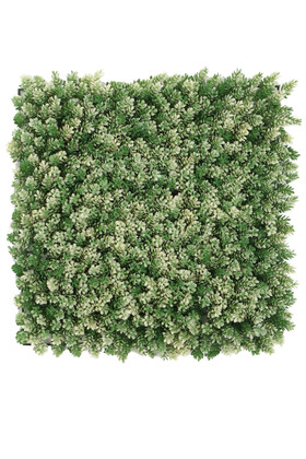 Yapay Çamdalı Model Duvar Bitki Kaplaması 50x50 cm Yeşil-Beyaz - Yapay Çiçek Deposu