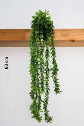Yapay Çiçek Saksıda Sarkan Succulent Sarmaşık 80 cm Yeşil - 3