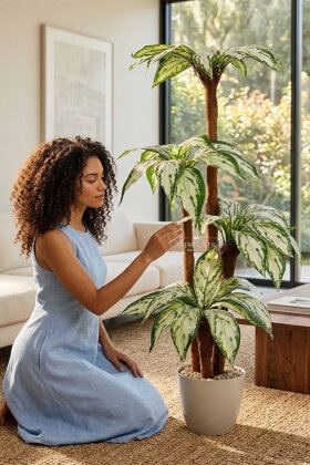 Bodur Yapay Ağaç Cordyline 120 cm Model 5 - Yapay Çiçek Deposu