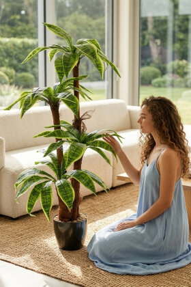 Bodur Yapay Ağaç Cordyline 125 cm Model 6 - Yapay Çiçek Deposu