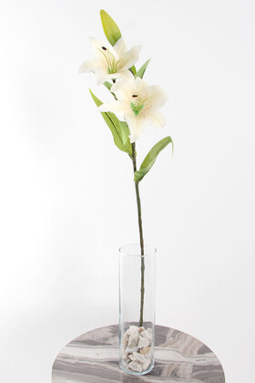 Uzun Dal Islak Zambak Çiçeği 75 cm Beyaz - 2