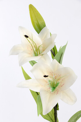 Uzun Dal Islak Zambak Çiçeği 75 cm Beyaz - 3