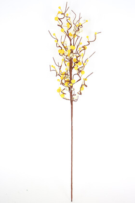 Yapay Kristal Taşlı Kokina Dal 65 cm Sarı - 3