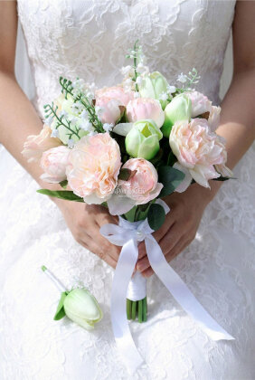 Vaveyla Bridal Erengül-Lale Gelin Buketi 2li Set - Yapay Çiçek Deposu