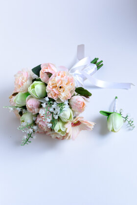 Vaveyla Bridal Erengül-Lale Gelin Buketi 2li Set - 3