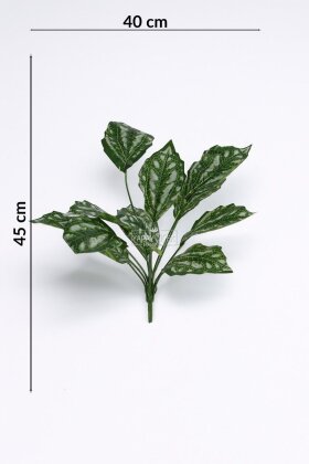 Yapay Bitki 12 Yapraklı Damalı Model 45 cm Yeşil - 3